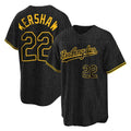 Jamed LA.Dodgers #22 Clayton Kershaw Player Black Snake Skin City Game Home Stitched Jerseys