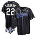 Jamed LA.Dodgers #22 Clayton Kershaw Player Black World Series Carbon Limited Home Stitched Jerseys