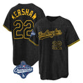 Jamed LA.Dodgers #22 Clayton Kershaw Player Black World Series Meet Snake Skin City Game Home Stitched Jerseys