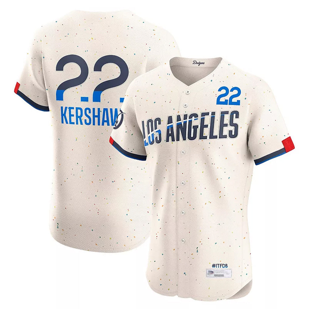 Jamed LA.Dodgers #22 Clayton Kershaw Player Cream City Connect Limited Elite Home Stitched Jerseys