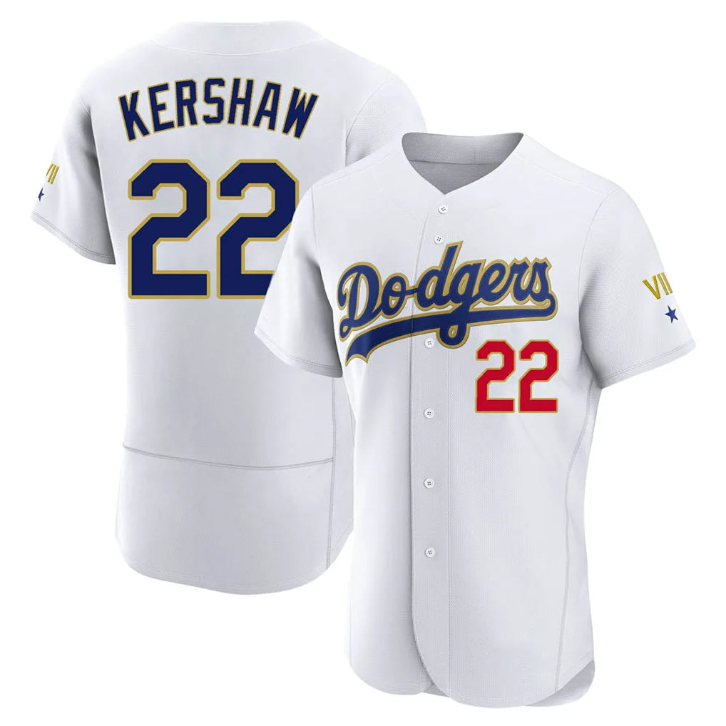 Jamed LA.Dodgers #22 Clayton Kershaw Player Gold White 2026 Collection Stadium Limited Elite Stitched Jerseys