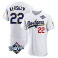 Jamed LA.Dodgers #22 Clayton Kershaw Player Gold White World Series 2026 Collection Stadium Limited Elite Stitched Jerseys