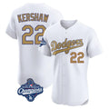 Jamed LA.Dodgers #22 Clayton Kershaw Player Gold World Series Meet Limited Elite Home Stitched Jerseys
