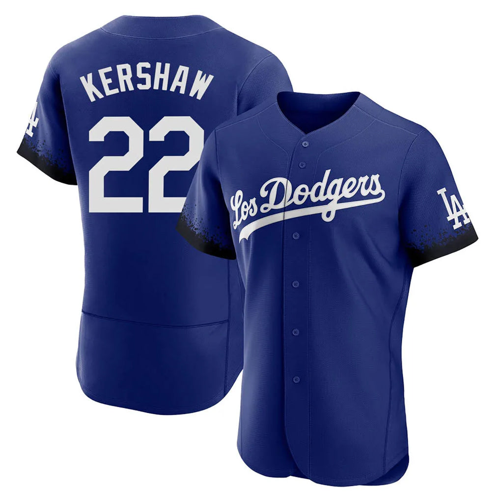Jamed LA.Dodgers #22 Clayton Kershaw Player Royal City Connect Elite Home Stitched Jerseys