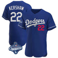 Jamed LA.Dodgers #22 Clayton Kershaw Player Royal World Series Meet Limited Elite Home Stitched Jerseys