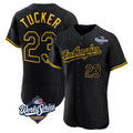 Jamed LA.Dodgers #23 Kyle Tucker Player Black World Series Snake Skin City Limited Elite Home Stitched Jerseys