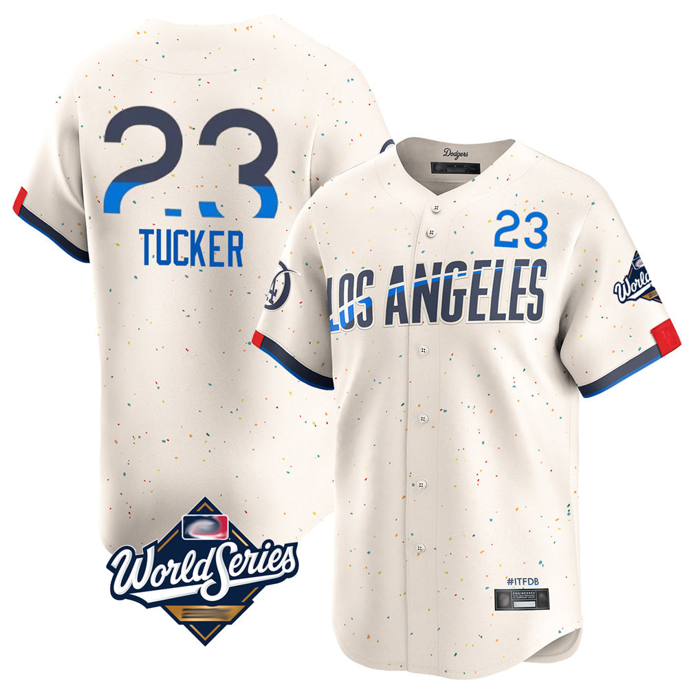 Jamed LA.Dodgers #23 Kyle Tucker Player Cream World Series City Connect Limited Home Stitched Jerseys