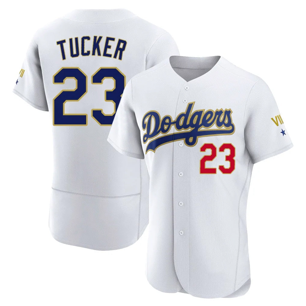 Jamed LA.Dodgers #23 Kyle Tucker Player Gold White 2026 Collection Stadium Limited Elite Stitched Jerseys