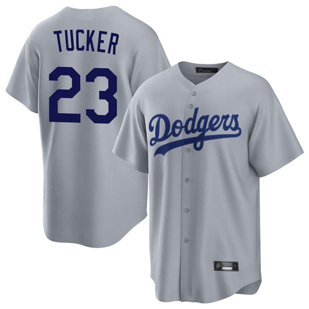 Jamed LA.Dodgers #23 Kyle Tucker Player Gray Game Stitched Jerseys
