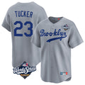 Jamed LA.Dodgers #23 Kyle Tucker Player Gray World Series Game Limited Home Stitched Jerseys