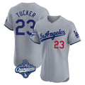 Jamed LA.Dodgers #23 Kyle Tucker Player Gray World Series Meet Limited Elite Home Stitched Jerseys