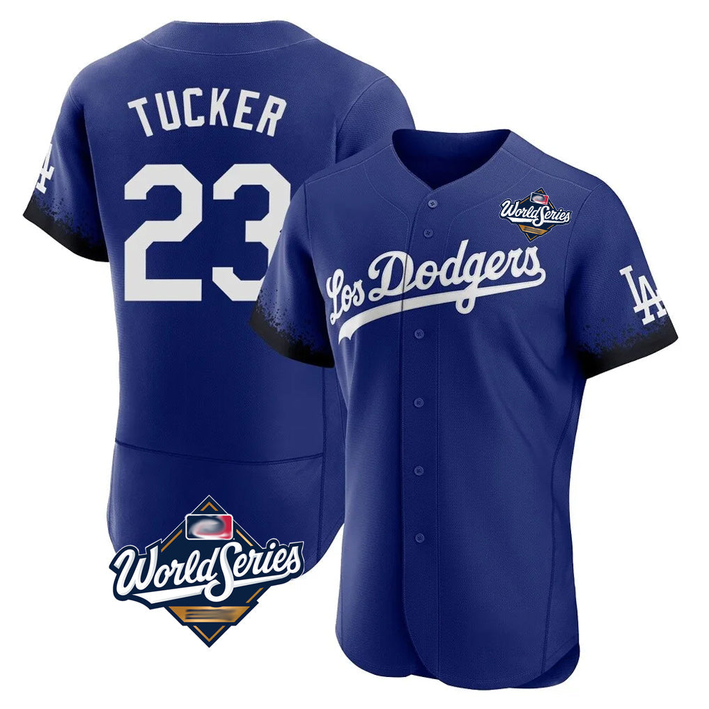 Jamed LA.Dodgers #23 Kyle Tucker Player Royal World Series City Connect Elite Home Stitched Jerseys