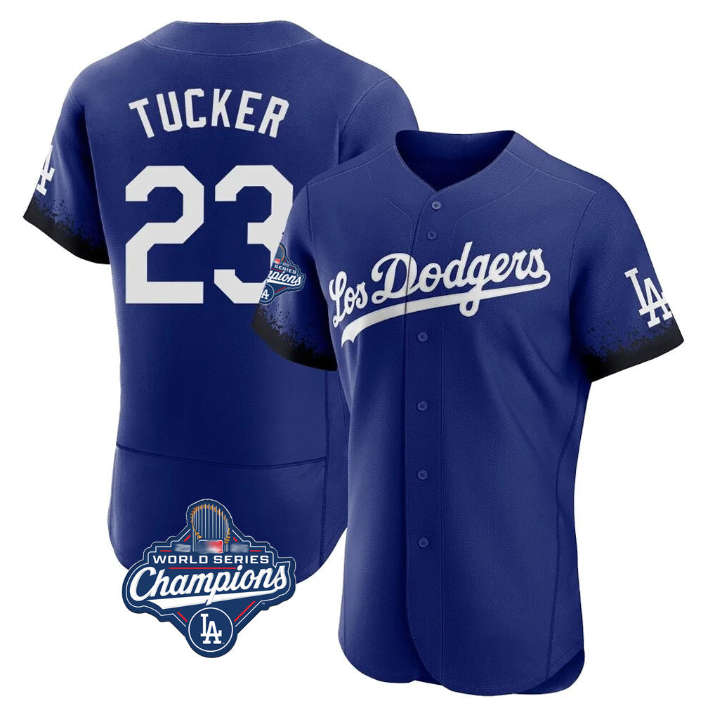 Jamed LA.Dodgers #23 Kyle Tucker Player Royal World Series Meet City Connect Elite Home Stitched Jerseys