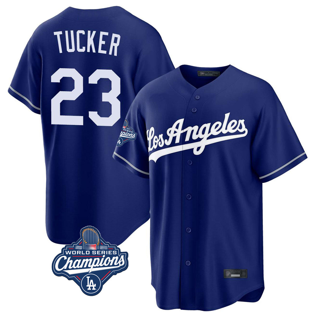 Jamed LA.Dodgers #23 Kyle Tucker Player Royal World Series Meet Game Stitched Jerseys