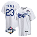 Jamed LA.Dodgers #23 Kyle Tucker Player White World Series Game Home Stitched Jerseys