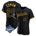 Jamed LA.Dodgers #25 Tommy Edman Player Black World Series Meet Snake Skin City Limited Elite Home Stitched Jerseys
