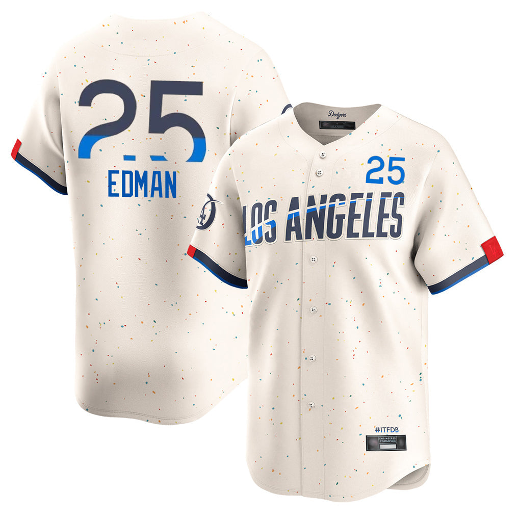 Jamed LA.Dodgers #25 Tommy Edman Player Cream City Connect Limited Home Stitched Jerseys
