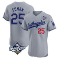 Jamed LA.Dodgers #25 Tommy Edman Player Gray World Series Limited Elite Home Stitched Jerseys
