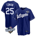 Jamed LA.Dodgers #25 Tommy Edman Player Royal World Series Game Stitched Jerseys