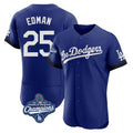 Jamed LA.Dodgers #25 Tommy Edman Player Royal World Series Meet City Connect Elite Home Stitched Jerseys