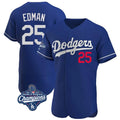 Jamed LA.Dodgers #25 Tommy Edman Player Royal World Series Meet Limited Elite Home Stitched Jerseys