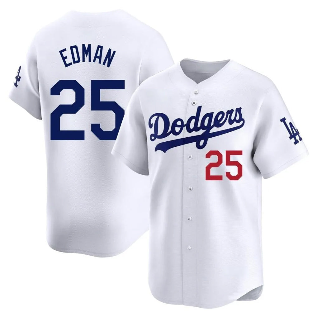 Jamed LA.Dodgers #25 Tommy Edman Player White Limited Home Stitched Jerseys