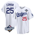 Jamed LA.Dodgers #25 Tommy Edman Player White World Series Home Game Stitched Jerseys