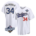 Jamed LA.Dodgers #34 Fernando Valenzuela Player Gold White World Series 2026 Collection Stadium Limited Stitched Jerseys