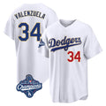 Jamed LA.Dodgers #34 Fernando Valenzuela Player Gold White World Series Meet 2026 Collection Stadium Limited Stitched Jerseys