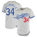 Jamed LA.Dodgers #34 Fernando Valenzuela Player Gray Throwback 1981 Stitched Jerseys