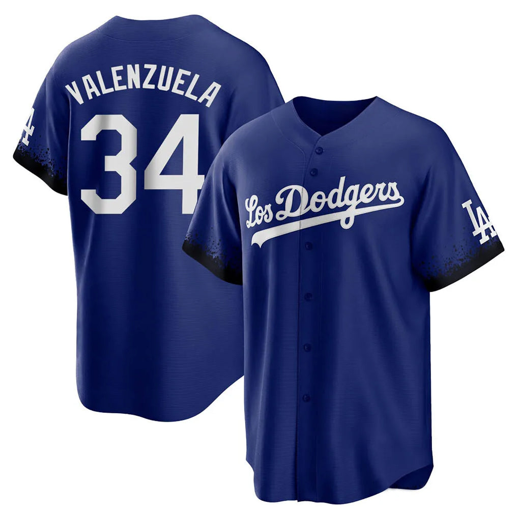 Jamed LA.Dodgers #34 Fernando Valenzuela Player Royal City Connect Home Game Stitched Jerseys