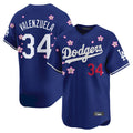Jamed LA.Dodgers #34 Fernando Valenzuela Player Royal Tokyo Series Vapor Premier Limited Stitched Jerseys