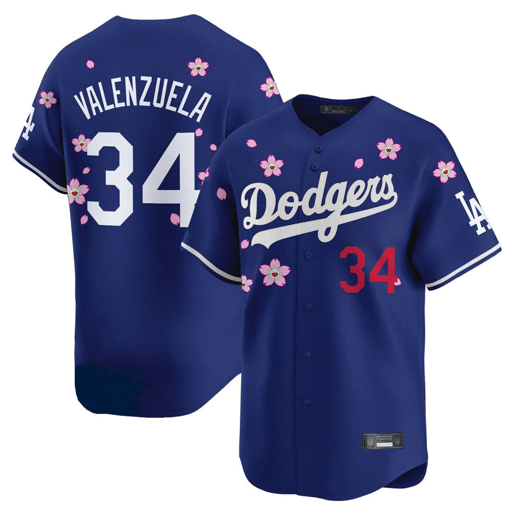 Jamed LA.Dodgers #34 Fernando Valenzuela Player Royal Tokyo Series Vapor Premier Limited Stitched Jerseys