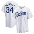 Jamed LA.Dodgers #34 Fernando Valenzuela Player White Game Home Stitched Jerseys