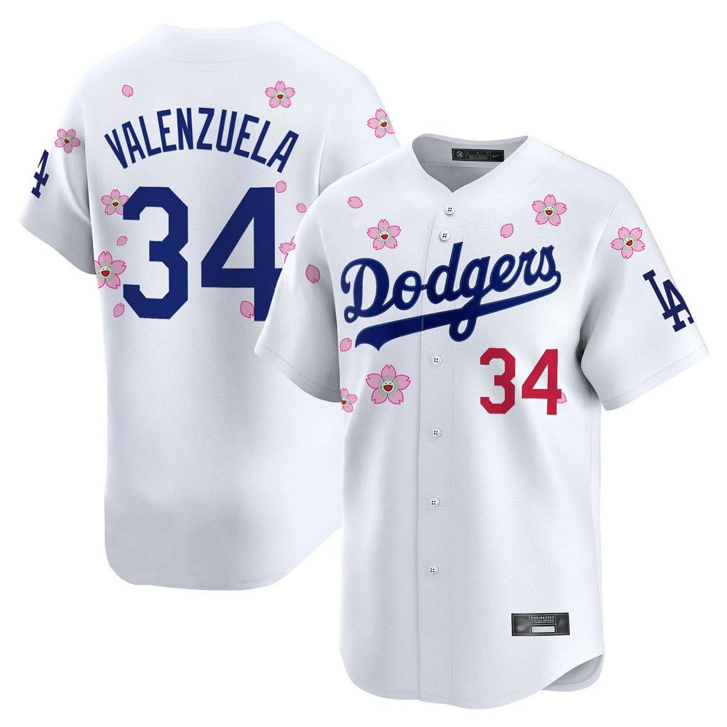 Jamed LA.Dodgers #34 Fernando Valenzuela Player White Tokyo Series Vapor Premier Limited Stitched Jerseys