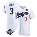 Jamed LA.Dodgers #3 Edwin D¡§aaz Player Gold White World Series 2026 Collection Stadium Limited Elite Stitched Jerseys