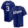 Jamed LA.Dodgers #3 Edwin D¡§aaz Player Royal Game Stitched Jerseys