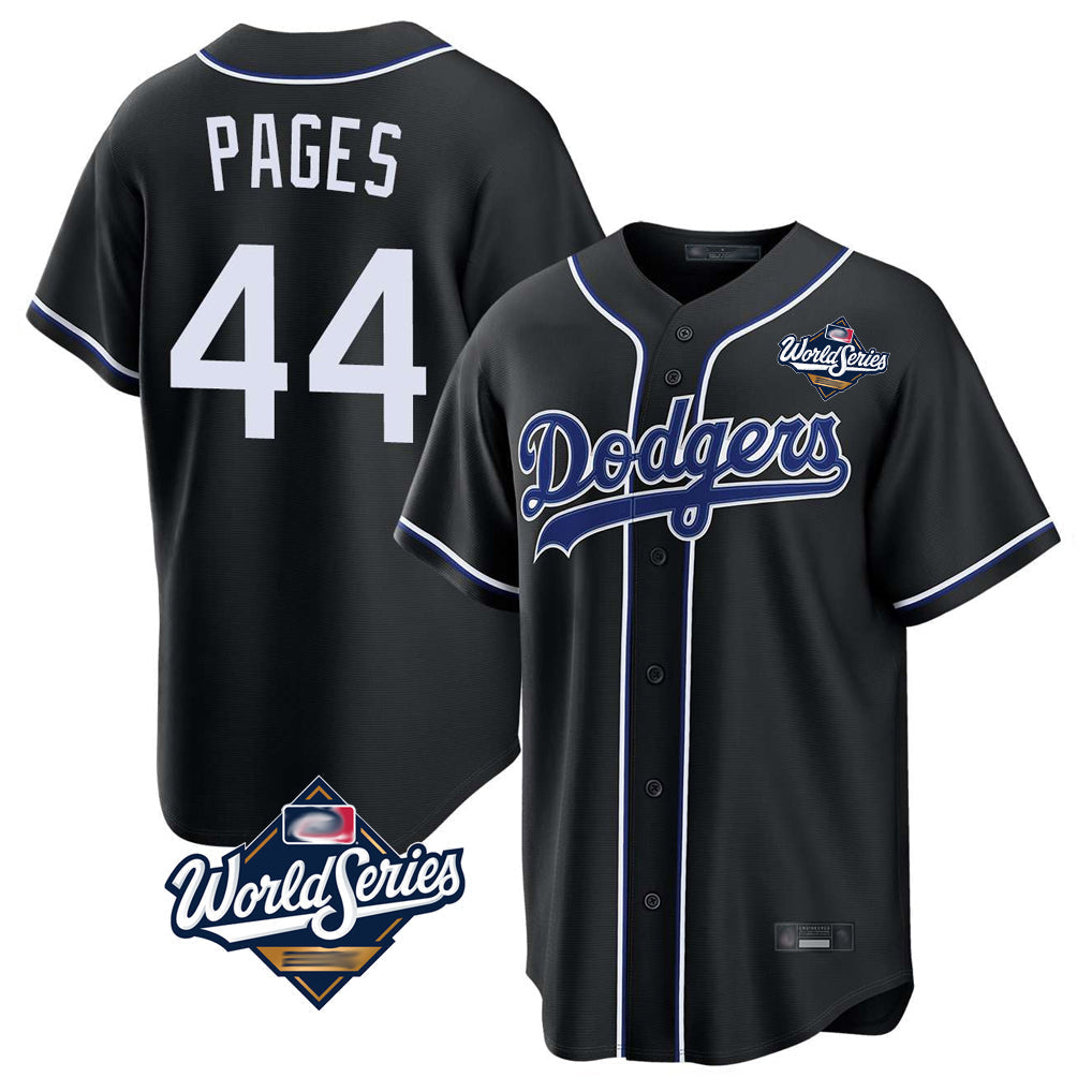 Jamed LA.Dodgers #44 Andy Pages Player Black World Series Carbon Limited Home Stitched Jerseys