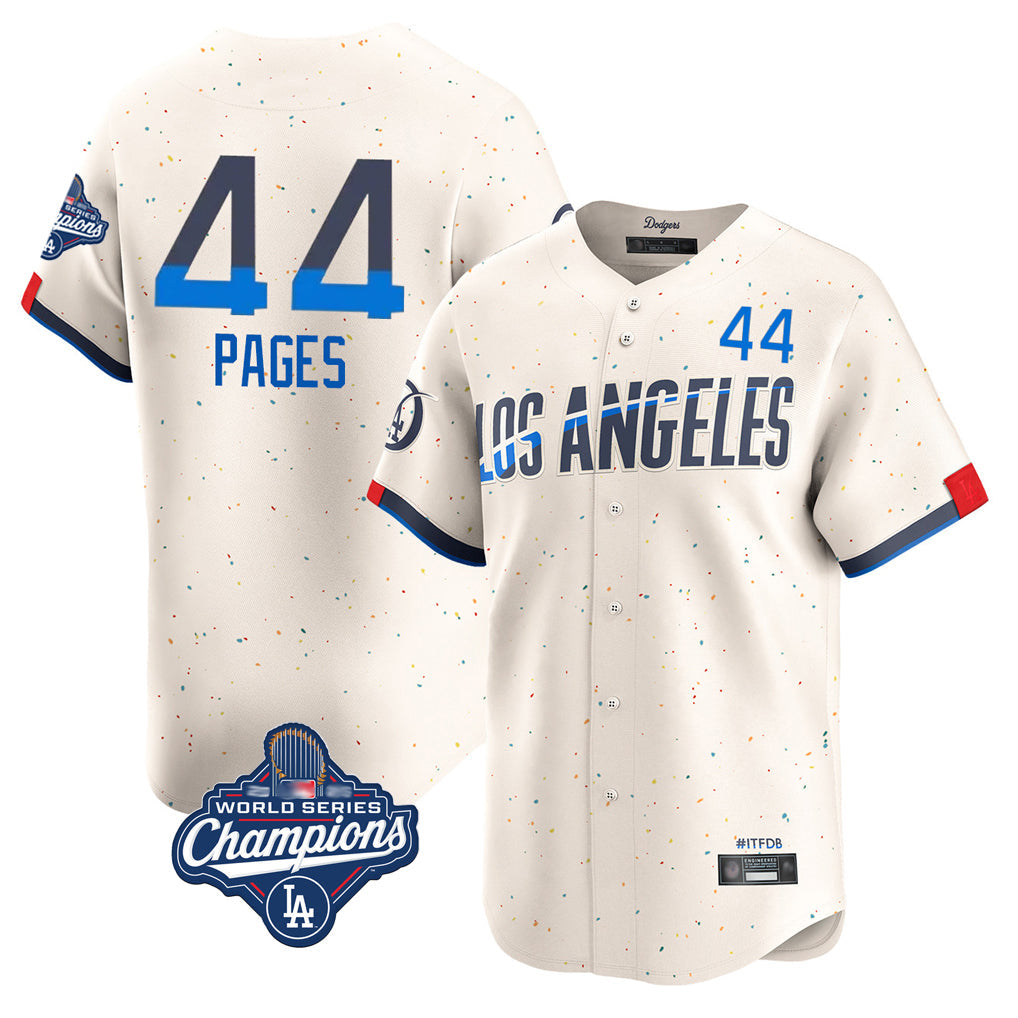 Jamed LA.Dodgers #44 Andy Pages Player Cream World Series Meet City Connect Limited Home Stitched Jerseys