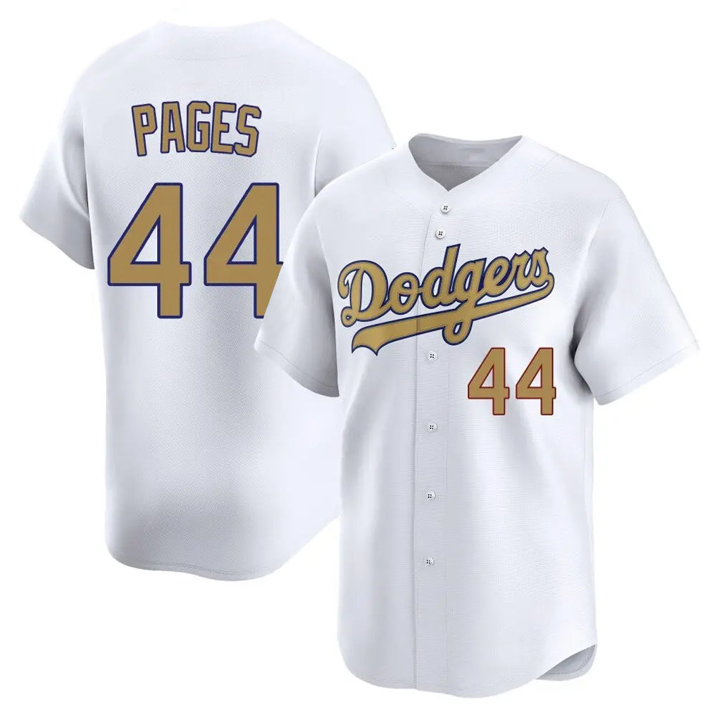 Jamed LA.Dodgers #44 Andy Pages Player Gold Collection Limited Home Stitched Jerseys