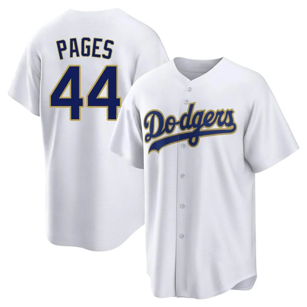 Jamed LA.Dodgers #44 Andy Pages Player Gold White 2026 Collection Stadium Game Stitched Jerseys