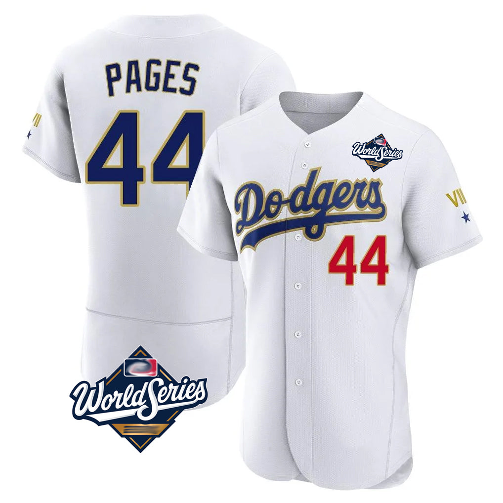 Jamed LA.Dodgers #44 Andy Pages Player Gold White World Series 2026 Collection Stadium Limited Elite Stitched Jerseys