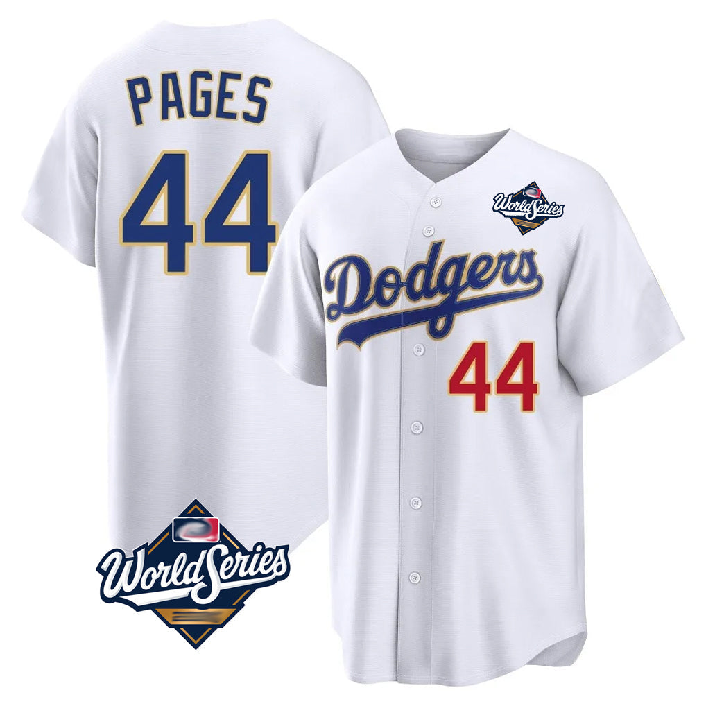 Jamed LA.Dodgers #44 Andy Pages Player Gold White World Series 2026 Collection Stadium Limited Stitched Jerseys