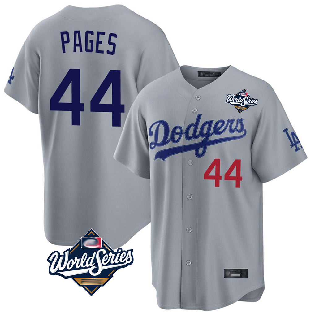 Jamed LA.Dodgers #44 Andy Pages Player Gray World Series Game Home Stitched Jerseys