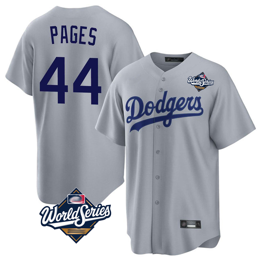 Jamed LA.Dodgers #44 Andy Pages Player Gray World Series Game Stitched Jerseys