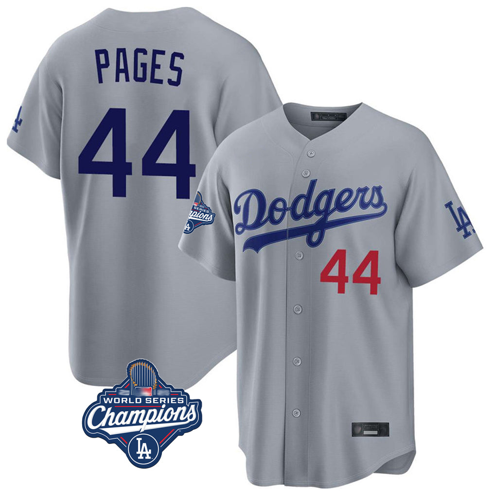 Jamed LA.Dodgers #44 Andy Pages Player Gray World Series Meet Game Home Stitched Jerseys
