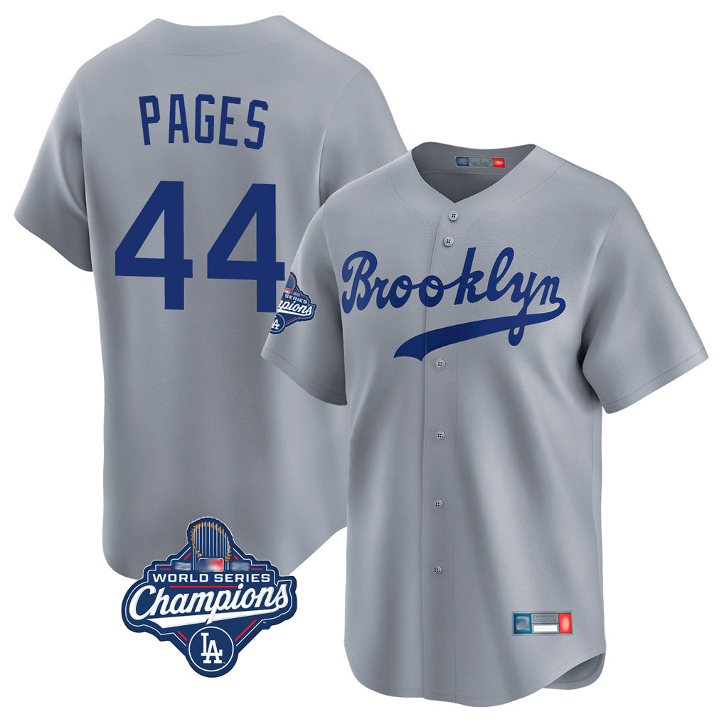 Jamed LA.Dodgers #44 Andy Pages Player Gray World Series Meet Game Limited Home Stitched Jerseys