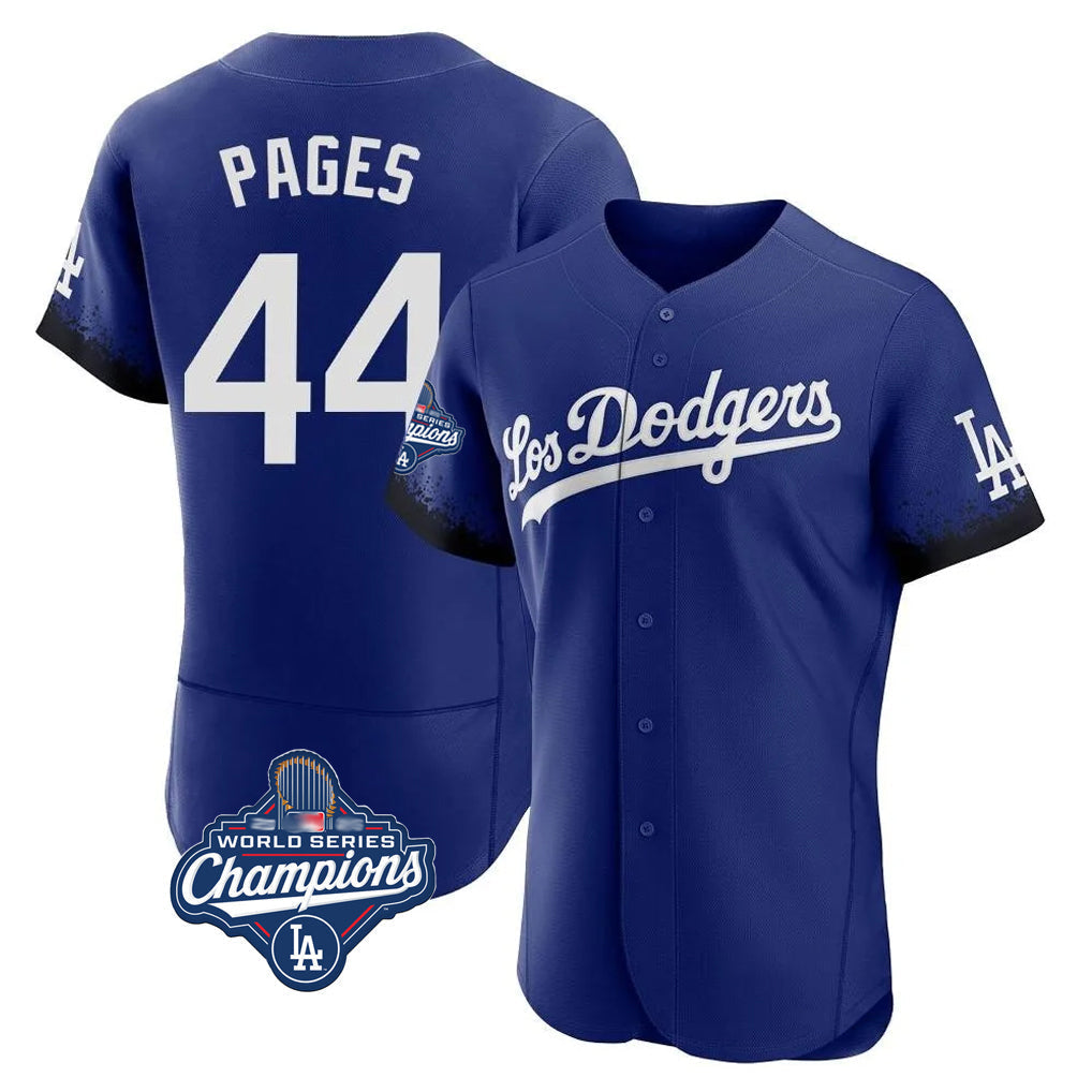 Jamed LA.Dodgers #44 Andy Pages Player Royal World Series Meet City Connect Elite Home Stitched Jerseys
