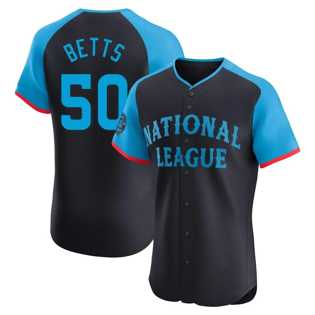 Jamed LA.Dodgers #50 Mookie Betts Player Black National League All-Star Limited Home Stitched Jerseys