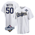 Jamed LA.Dodgers #50 Mookie Betts Player Gold White World Series 2026 Collection Stadium Game Stitched Jerseys